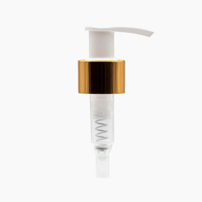 Gold Collar Lotion Pump (24 mm) - White